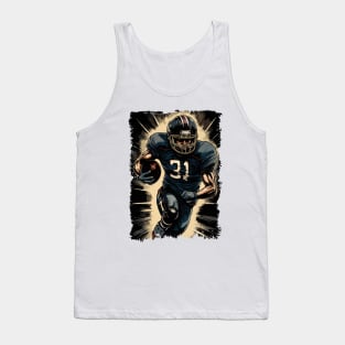 ✪ Football Player Portrait ☛ Abstract Vector Art Illustration Tank Top